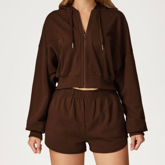 ✨PREORDER✨ Totally Relaxed Hoodie Two Piece Set (Chocolate)