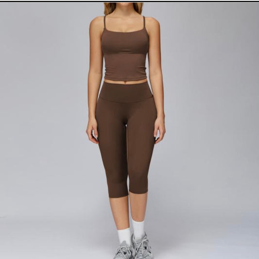 ✨PREORDER✨ Capri Two Piece Set (Chocolate)