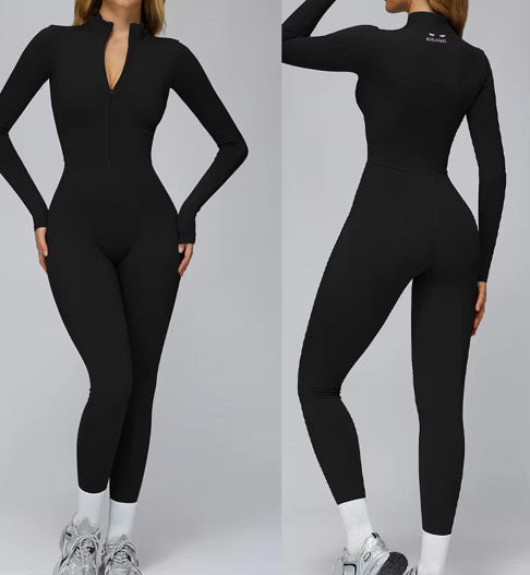 ✨PREORDER✨ Zipped Long Sleeve Jumpsuit (Black)