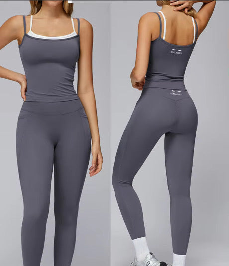 ✨PREORDER✨ Double Layer Two Piece Set (Charcoal)